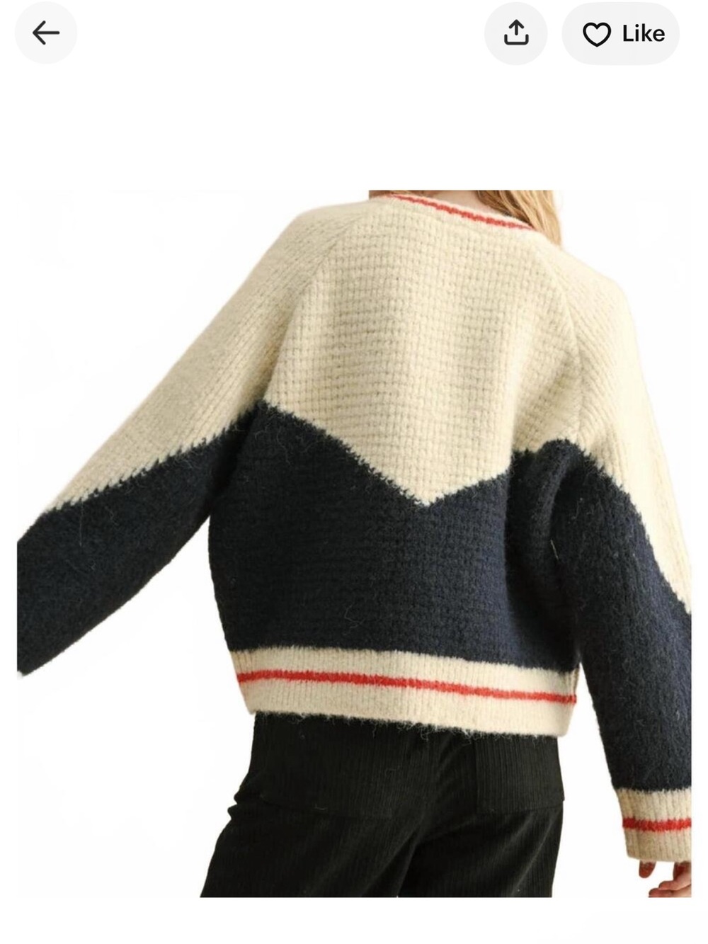 Colorblock Crewneck Cardigan - Picture 5 of 5